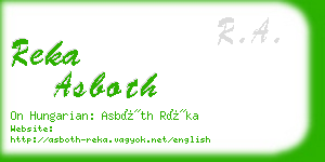 reka asboth business card